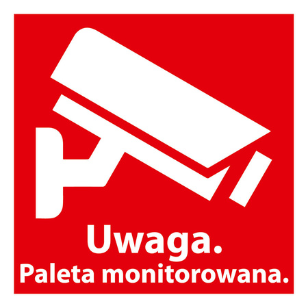 Nalepka Paleta Monitorowana (PAPIER) 10x10cm (rolka po 250 sztuk nalepek)